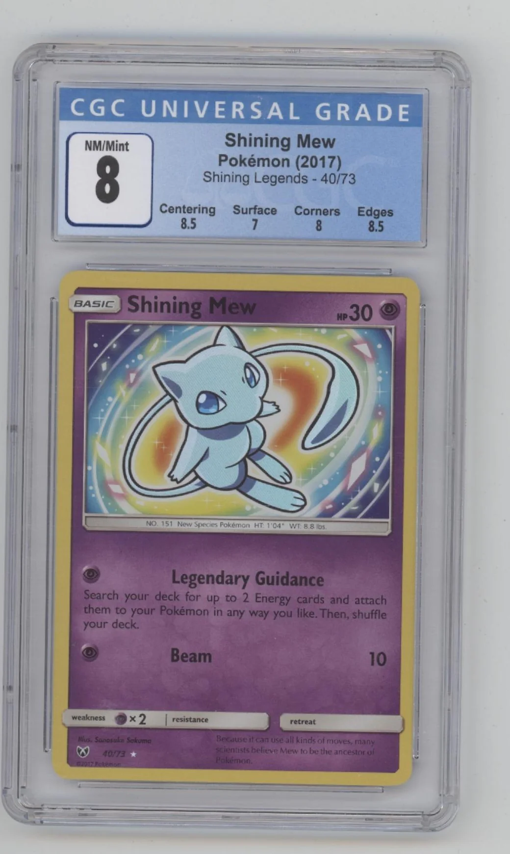 Shining Mew Pokemon Shining Legends #40 CGC 8