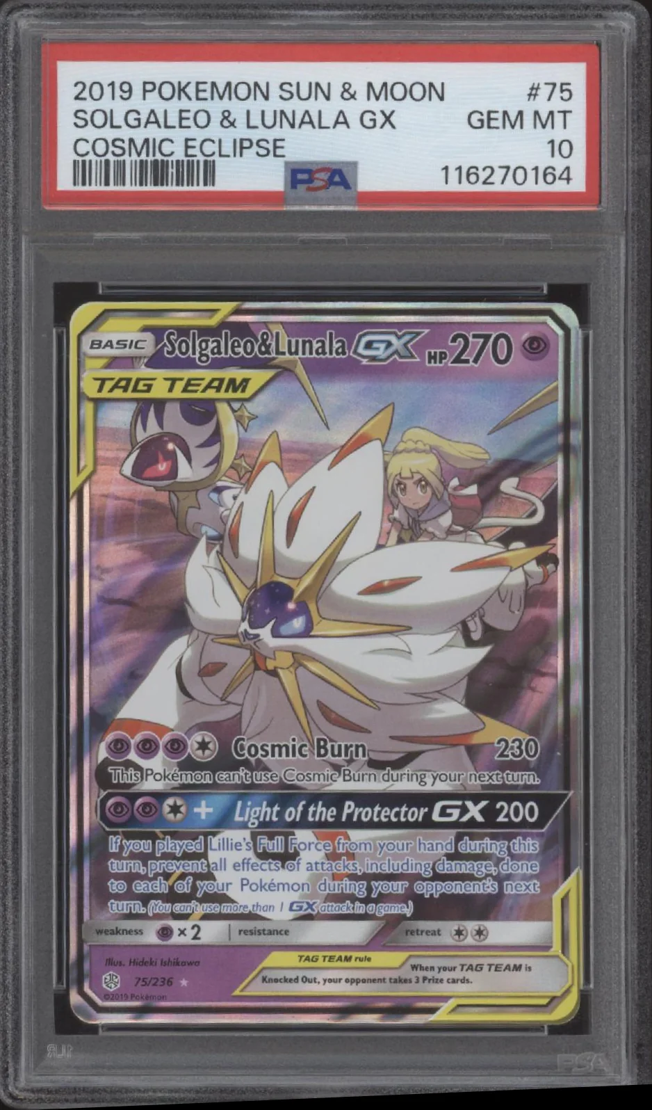Solgaleo & Lunala GX Pokemon Cosmic Eclipse #75 PSA 10 #1