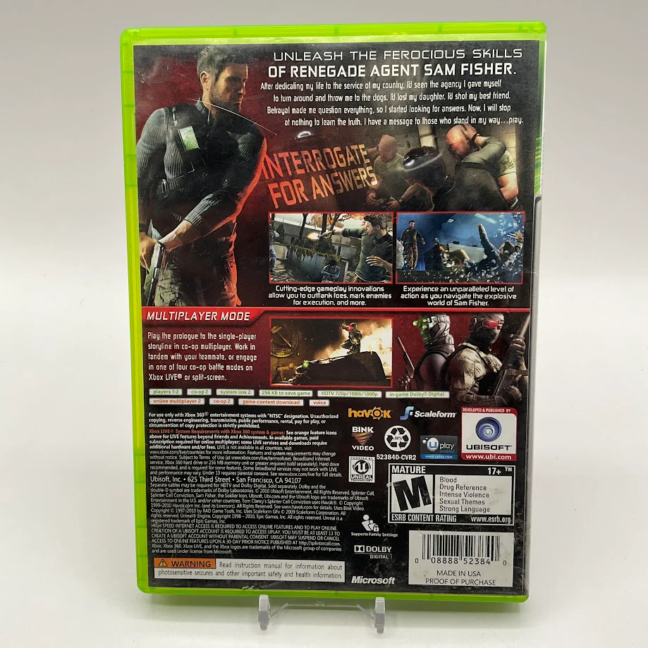 Splinter Cell: Conviction Xbox 360 Used #2 - Image 2