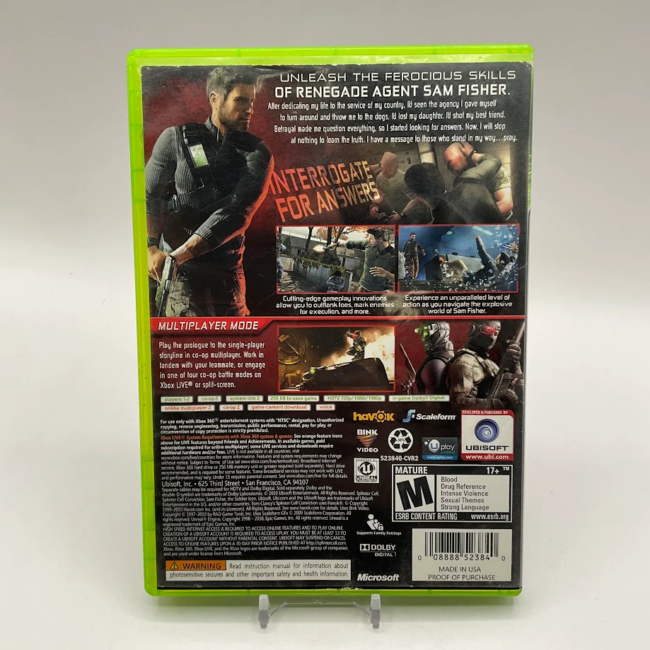 Splinter Cell: Conviction Xbox 360 Used #3 - Image 2