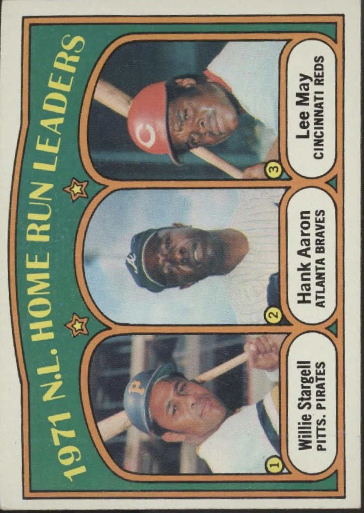 Stargell / Aaron / May 1972 Topps #89 Home Run Leaders EX