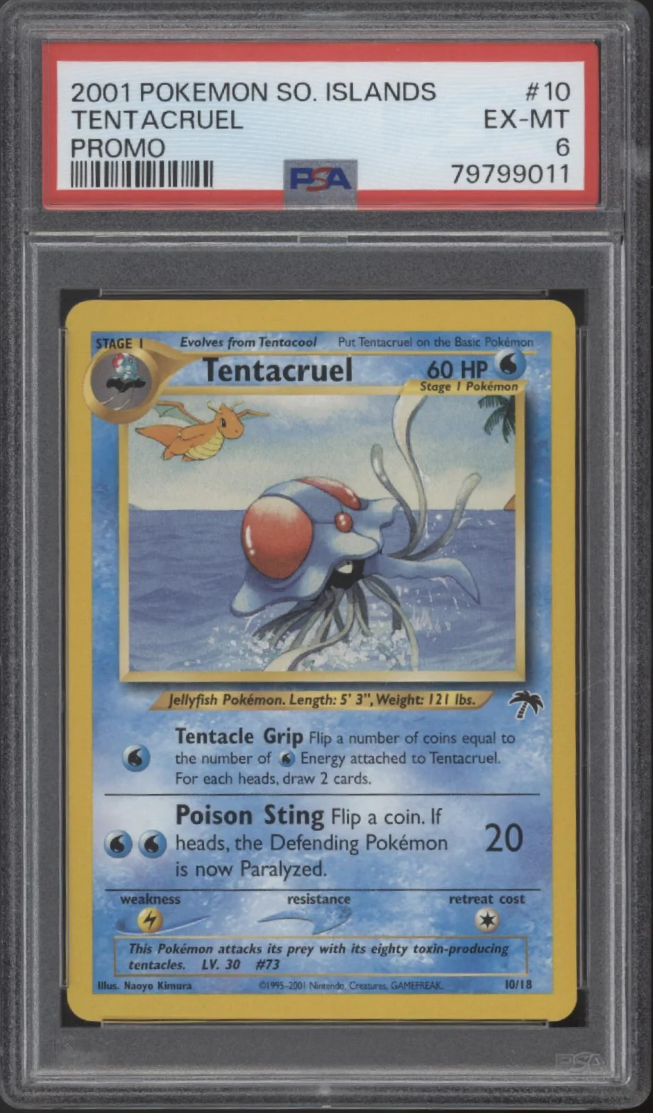 Tentacruel Pokemon Southern Islands Promo #10 PSA 6