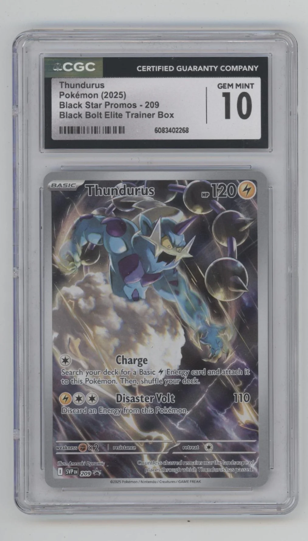 Thundurus Pokemon Black Bolt Elite Trainer Box Black Star Promo #209 CGC 10