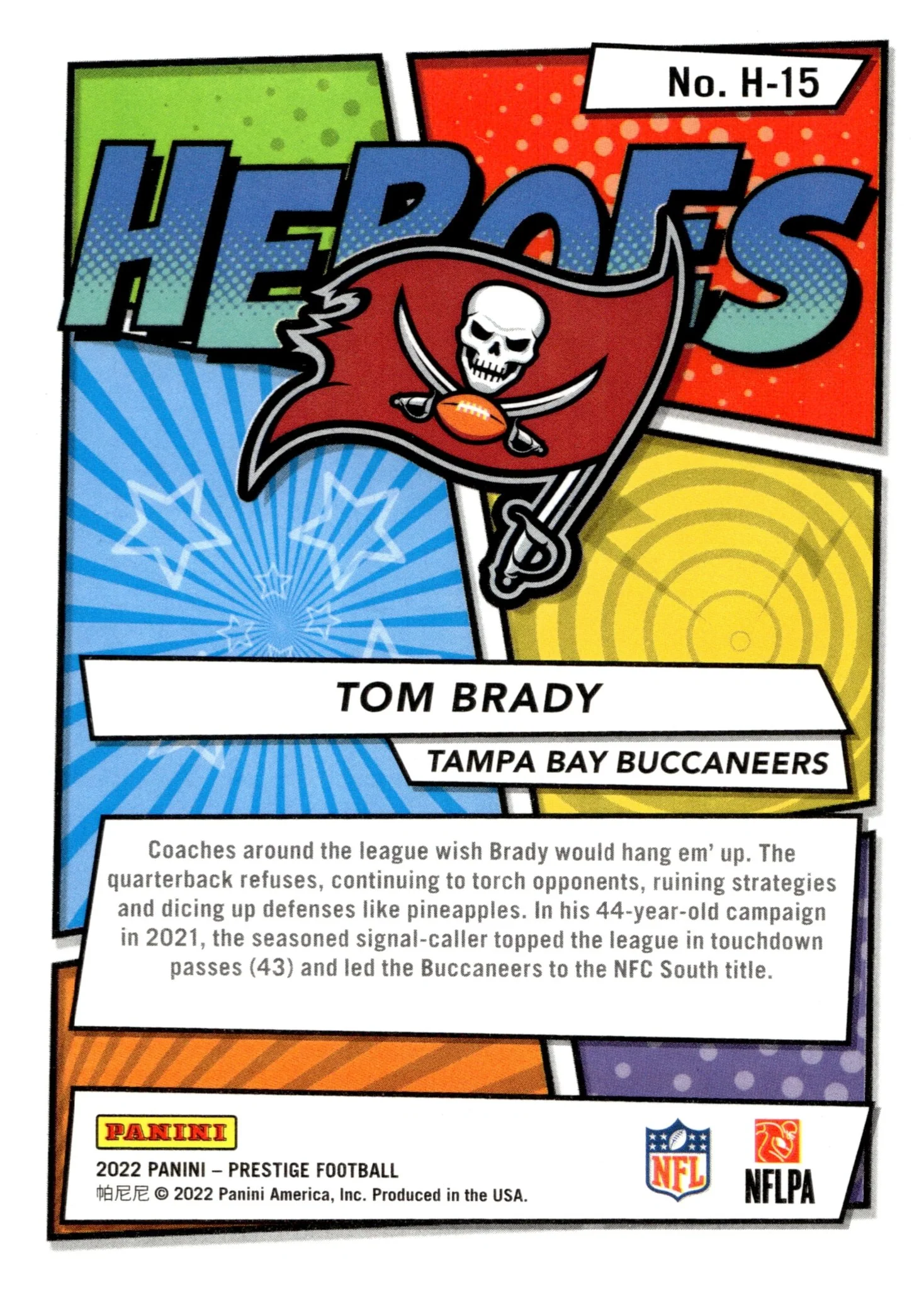 Tom Brady 2022 Panini Prestige Heroes #H-15 - Image 2