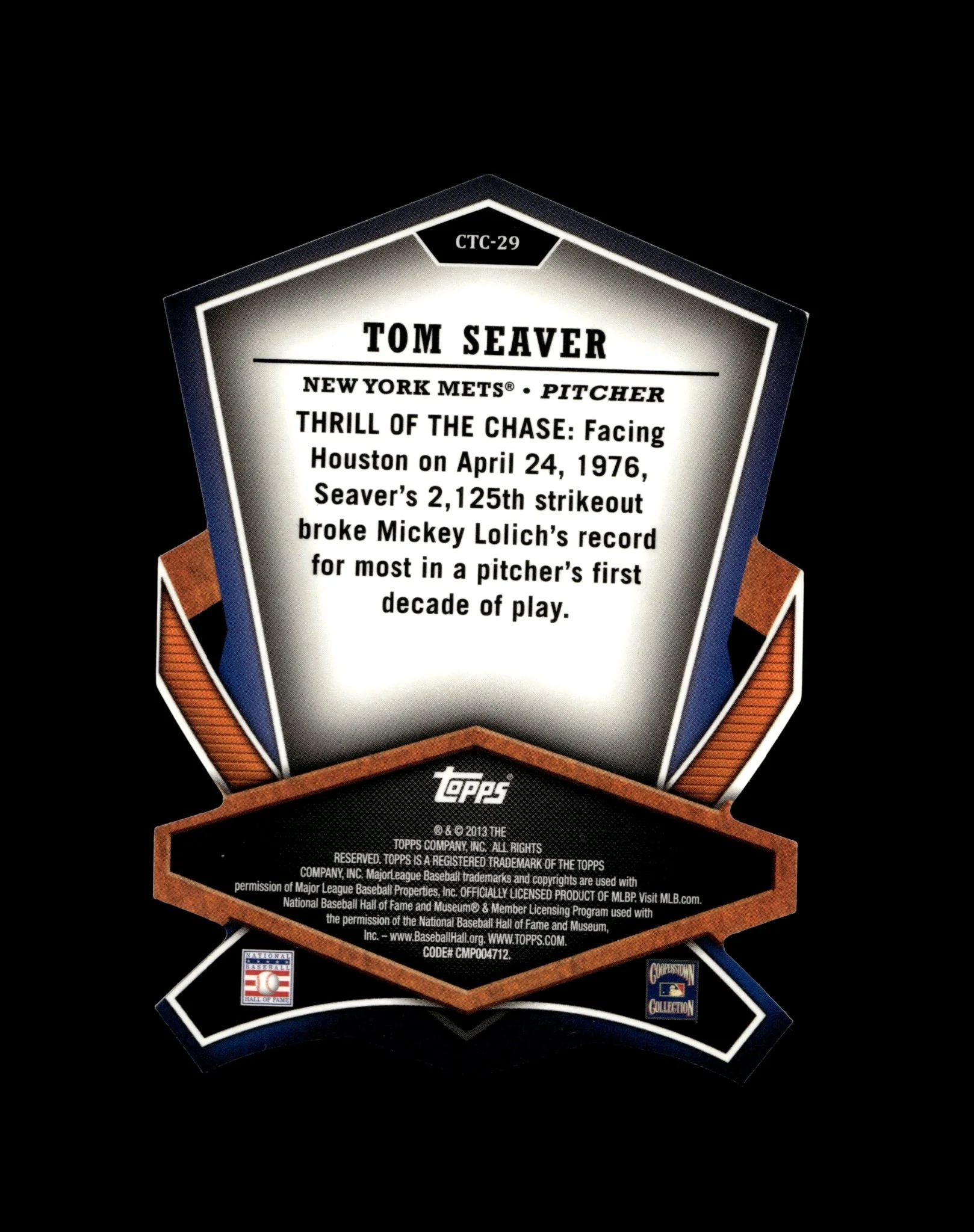 Tom Seaver 2013 Topps Cut to the Chase Die-Cut Refractor #CTC-29 - Image 2