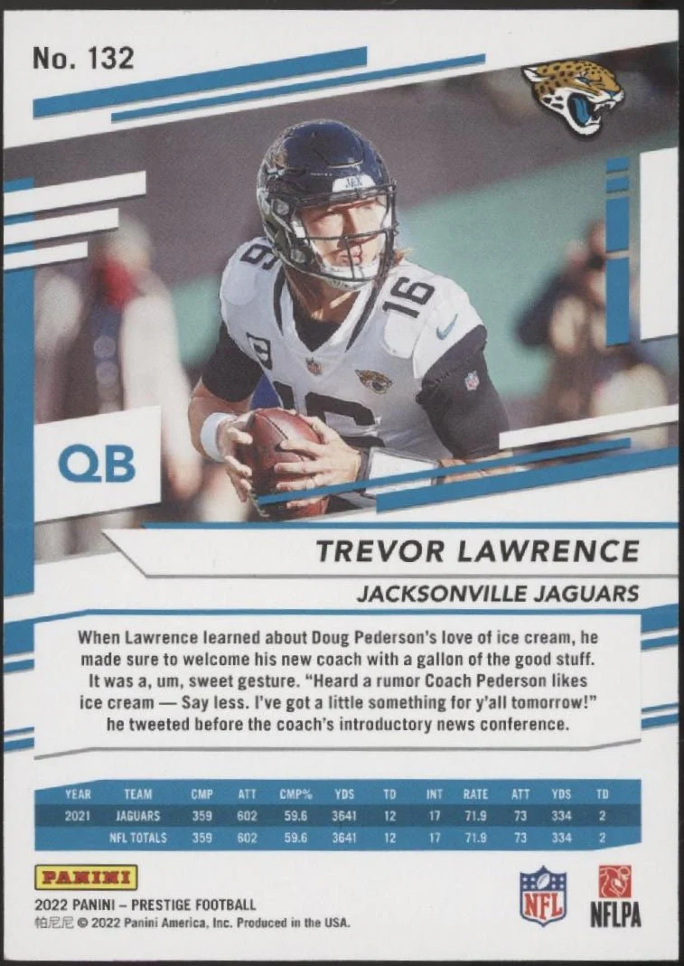 Trevor Lawrence 2022 Panini Prestige Xtra Points Pink 21/50 #132 - Image 2