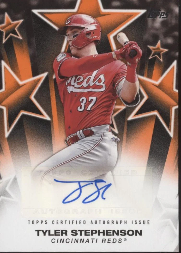 Tyler Stephenson 2025 Topps Series 1 Baseball Stars Orange Auto 11/25 #BSA-TS