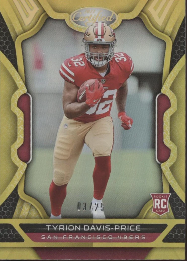 Tyrion Davis-Price 2022 Panini Certified Gold Mirror RC 03/25 #122