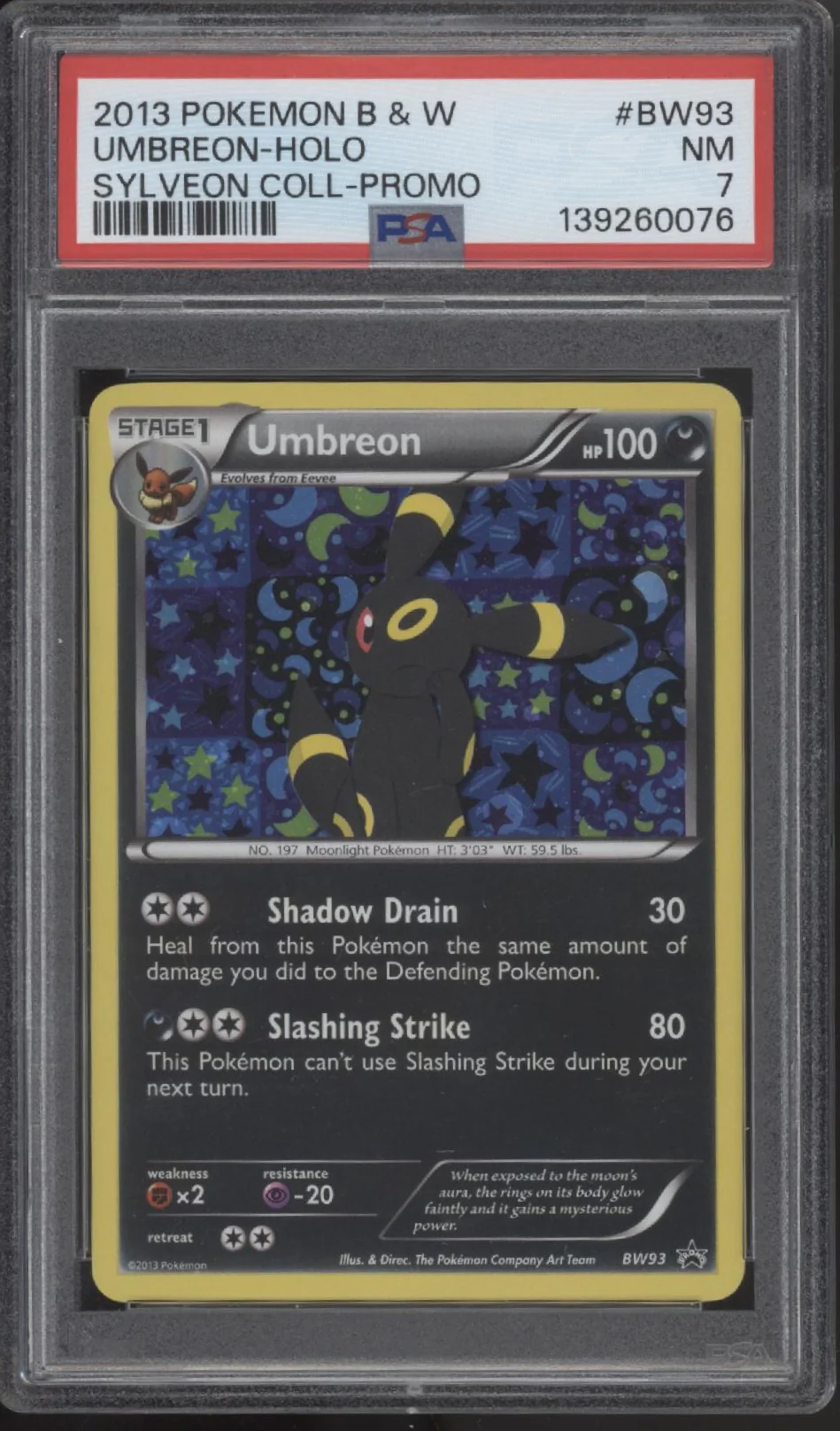 Umbreon Pokemon Sylveon Collection Promo Holo #BW93 PSA 7