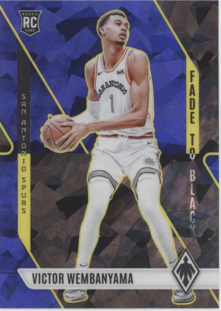 Victor Wembanyama 2023-24 Panini Phoenix Fade to Black Blue Atomic RC #11