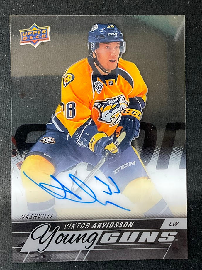 Viktor Arvidsson 2018-19 Upper Deck Clear Cut Young Guns Clear Card RC Auto