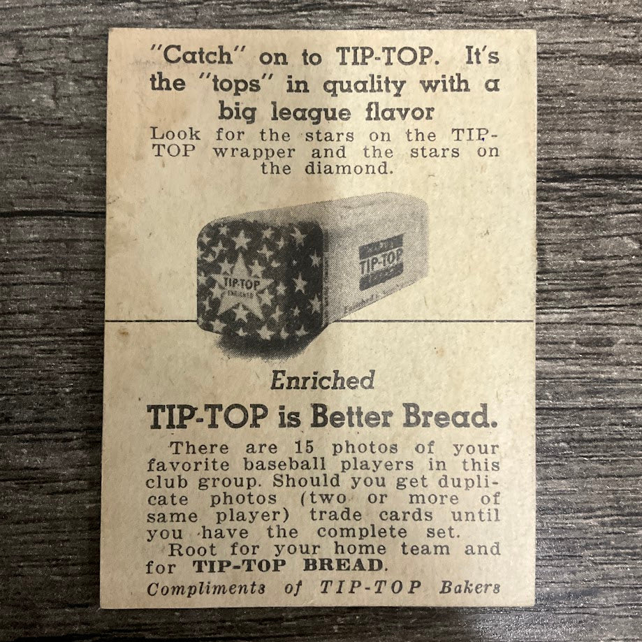 Walter Judnick 1947 Tip-Top Bread Baseball St. Louis Browns - Image 2