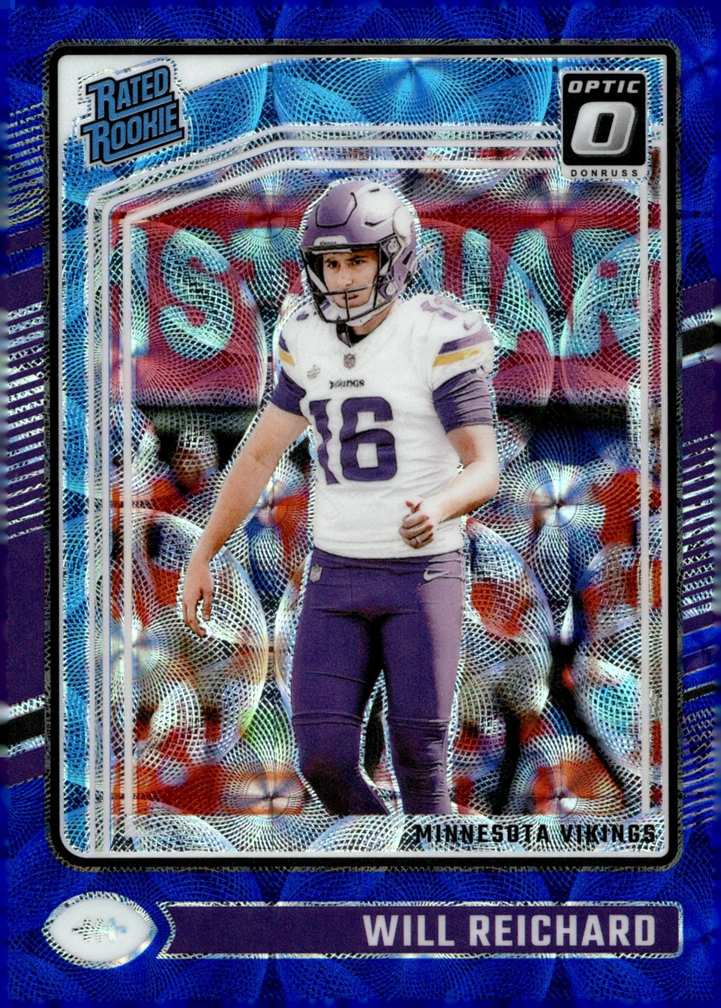Will Reichard 2024 Panini Donruss Optic Rated Rookie Blue Scope Prizm RC #297