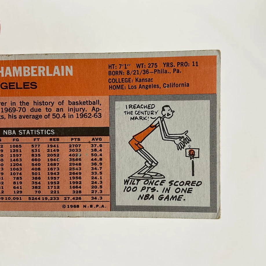 Wilt Chamberlain 1970-71 Topps #50 Los Angeles Lakers VG-EX #2 - Image 6