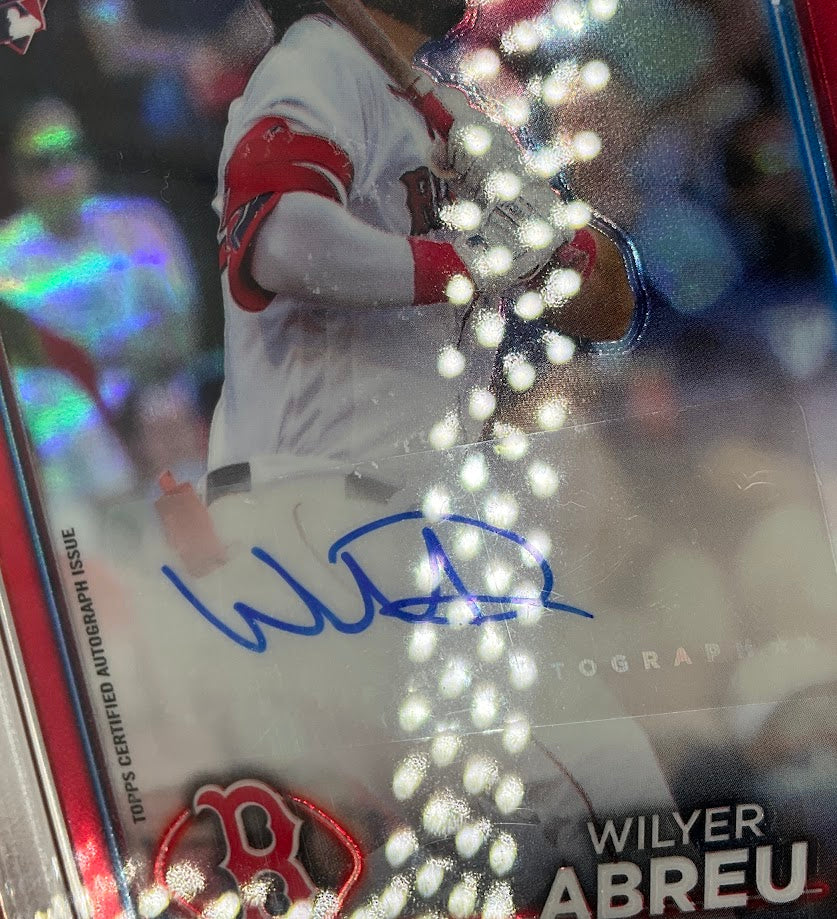 Wilyer Abreu 2024 Topps Chrome Update Red Refractor RC Auto #AC-WA PSA 10 - Image 3