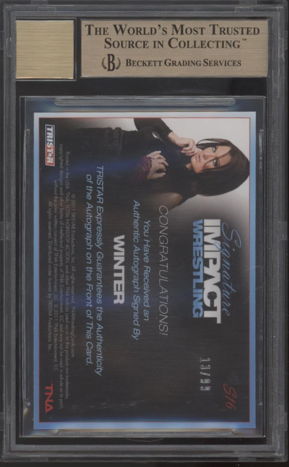 Winter 2011 Tristar 13/99 #S16 Beckett 9.5 / 10 (Auto) - Image 2