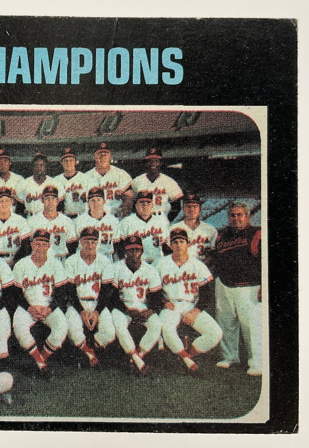 World Champions 1971 Topps Baltimore Orioles Team Card #1 VG-EX - Image 3