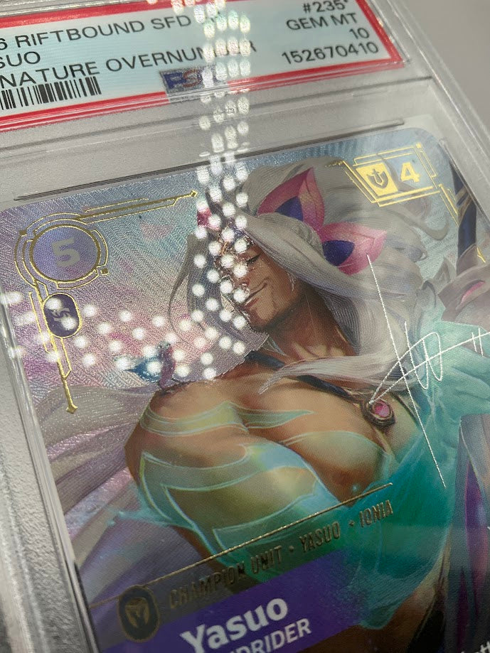 Yasuo Windrider Riftbound Spiritforged Signature Overnumber #235 PSA 10 - Image 3